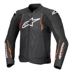 Alpinestars Dusk Airflow Korumalı Deri Motosiklet Montu Siyah / Kırmızı - 1