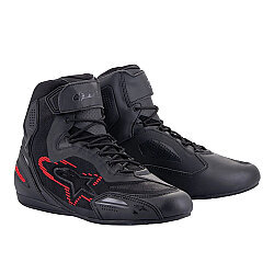 Alpinestars Faster-3 Rideknit Korumalı Motosiklet Botu Siyah / Gri / Kırmızı - Alpinestars