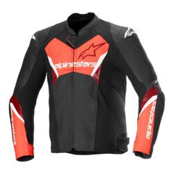 Alpinestars Faster V3 Air Korumalı Deri Motosiklet Montu Siyah / Kırmızı 