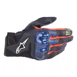 Alpinestars FQ20 SMX-1 Air V2 Monster Korumalı Motosiklet Eldiveni Siyah / Mavi / Kırmızı - Alpinestars