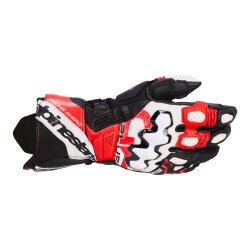 Alpinestars GP PLUS R V3 Korumalı Deri Motosiklet Eldiveni Siyah / Kırmızı / Beyaz - 1
