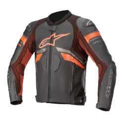 GARAJJ Alpinestars GP Plus R V3 Rideknit Deri Korumalı Motosiklet Montu Siyah / Beyaz / Kırmızı - 1
