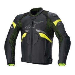GARAJJ Alpinestars GP Plus R V3 Rideknit Deri Korumalı Motosiklet Montu Siyah / Sarı - Alpinestars