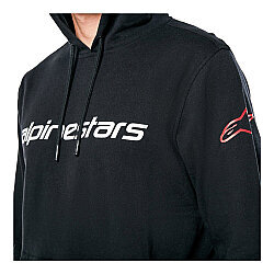 Alpinestars Linear Wordmark V3 Hoodie Kapüşonlu Sweatshirt Siyah / Beyaz - Alpinestars (1)