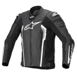 Alpinestars Missile V2 Deri Korumalı Motosiklet Montu Siyah / Beyaz - Alpinestars