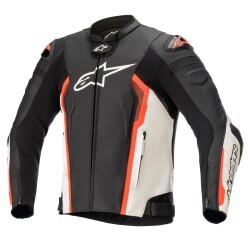 Alpinestars Missile V2 Deri Korumalı Motosiklet Montu Siyah / Beyaz / Kırmızı - 1