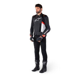 Alpinestars Missile V3 Airflow Deri Korumalı Motosiklet Montu Siyah / Beyaz / Kırmızı - 5