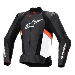 Alpinestars Missile V3 Airflow Deri Korumalı Motosiklet Montu Siyah / Beyaz / Kırmızı - Alpinestars