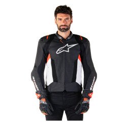 Alpinestars Missile V3 Airflow Deri Korumalı Motosiklet Montu Siyah / Beyaz / Kırmızı - 3