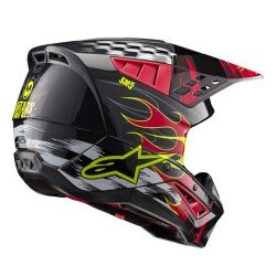 GARAJJ Alpinestars SM5 Rash Off-Road Motosiklet Kaskı Koyu Gri / Kırmızı / Beyaz - 2