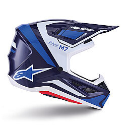 Alpinestars S-M7 Rise Off-Road Kaskı Mavi / Beyaz - 4