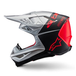 Alpinestars Supertech M10 Flood Off-Road Kaskı Gri / Kırmızı / Siyah - 3