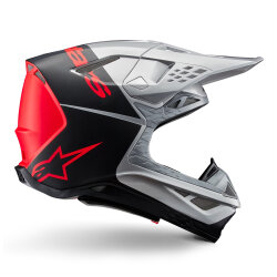 Alpinestars Supertech M10 Flood Off-Road Kaskı Gri / Kırmızı / Siyah - 4