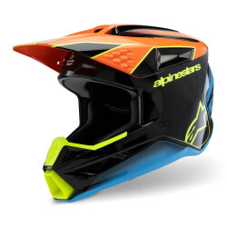 Alpinestars SM3 Youth Fray Off-Road Çocuk Genç Motosiklet Kaskı Siyah / Mavi / Oranj - Alpinestars