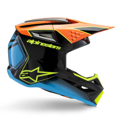 Alpinestars SM3 Youth Fray Off-Road Çocuk Genç Motosiklet Kaskı Siyah / Mavi / Oranj - 4