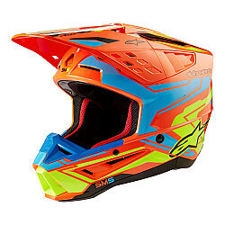 Alpinestars SM5 Action 2 Off-Road Kaskı Kırmızı / Mavi / Sarı 