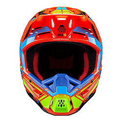Alpinestars SM5 Action 2 Off-Road Kaskı Kırmızı / Mavi / Sarı - 3