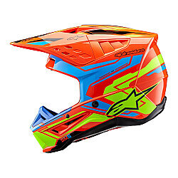 Alpinestars SM5 Action 2 Off-Road Kaskı Kırmızı / Mavi / Sarı - 5