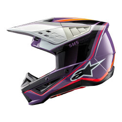 Alpinestars SM5 Sail Off-Road Kaskı Mor / Siyah / Gri - 5
