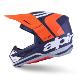 Alpinestars S-M7 Core Off-Road Kaskı Mavi / Beyaz / Oranj - 4