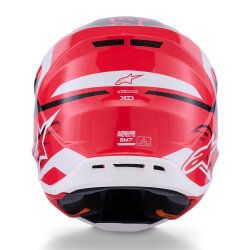 Alpinestars S-M7 Deed Off-Road Kaskı Kırmızı / Beyaz / Siyah - 6