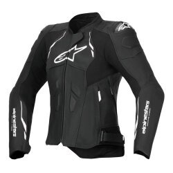 Alpinestars Stella Dusk Deri Kadın Motosiklet Montu Siyah / Beyaz - 1