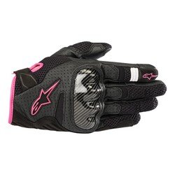 Alpinestars Stella SMX-1 Air V2 Korumalı Kadın Motosiklet Eldiveni Siyah / Fuşya - 1