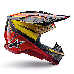 Alpinestars Supertech M10 Era Off-Road Kaskı Kırmızı / Altın - 3
