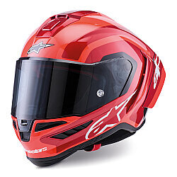 Alpinestars Supertech R10 Carbon Arius Spor Motosiklet Kaskı Siyah / Beyaz / Kırmızı - Alpinestars
