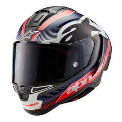 Alpinestars Supertech R10 Carbon Team Spor Motosiklet Kaskı Mat Siyah / Kırmızı / Beyaz - Alpinestars