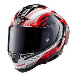 Alpinestars Supertech R10 Carbon Team Spor Motosiklet Kaskı Siyah / Kırmızı / Beyaz - Alpinestars