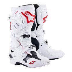 Alpinestars TECH 10 Supervented Kros Motosiklet Botu Beyaz / Kırmızı - Alpinestars