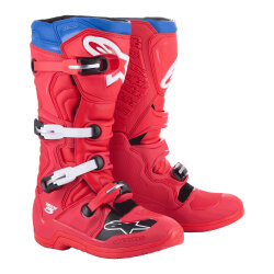 Alpinestars TECH 5 Kros Motosiklet Botu Kırmızı / Mavi / Beyaz / Siyah - 1