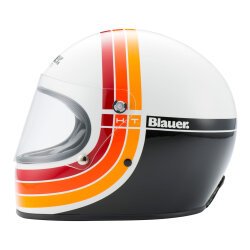Blauer 80'S 06 Kapalı Retro Motosiklet Kaskı Beyaz / Siyah - 2
