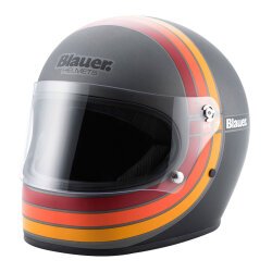 Blauer 80'S 06 Kapalı Retro Motosiklet Kaskı Titanyum - 1