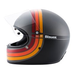 Blauer 80'S 06 Kapalı Retro Motosiklet Kaskı Titanyum - 2