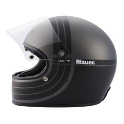 Blauer 80'S 06 Kapalı Retro Motosiklet Kaskı Titanyum / Mat Siyah - 2