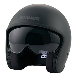 Blauer Pilot 4.0 Monochrome Açık Motosiklet Kaskı Mat Siyah - Blauer HT