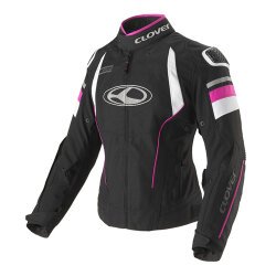 Clover Airblade-5 Korumalı Kadın Motosiklet Montu Siyah / Beyaz / Fuşya 