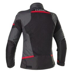 Clover Airjet-5 Korumalı Yazlık Kadın Motosiklet Montu Gri / Kırmızı - 2
