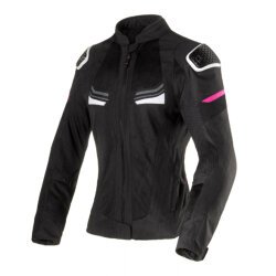 Clover Airjet-6 Korumalı Yazlık Kadın Motosiklet Montu Siyah / Fuşya - Clover