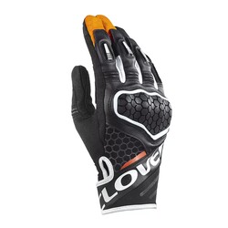 Clover Predator-2 Korumalı Motosiklet Eldiveni Siyah / Beyaz / Oranj - 1