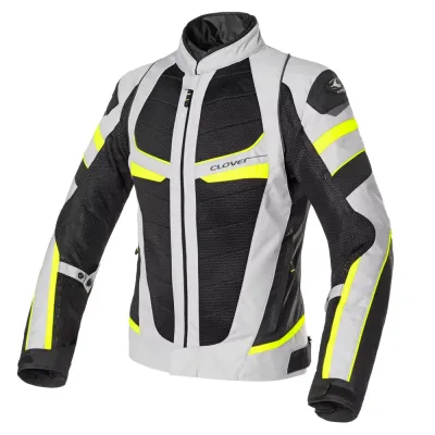 GARAJJ Clover RainJet-2 WP Korumalı Kadın Motosiklet Montu Gri / Sarı - Clover