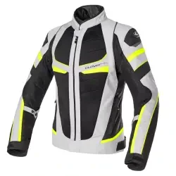 GARAJJ Clover RainJet-2 WP Korumalı Kadın Motosiklet Montu Gri / Sarı 