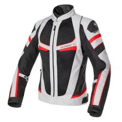 Clover RainJet-2 WP Korumalı Kadın Motosiklet Montu Kırmızı / Gri 