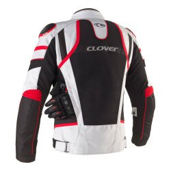 Clover Rainjet-3 WP Korumalı Motosiklet Montu Gri / Siyah / Kırmızı - 3
