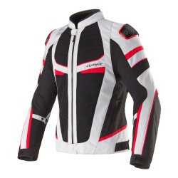 Clover Rainjet-3 WP Korumalı Motosiklet Montu Gri / Siyah / Kırmızı - 1