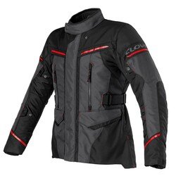Clover Storm-4 WP Korumalı Kadın Motosiklet Montu Gri / Kırmızı / Siyah - 1