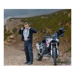 Held Hakuna Matata 3 Adventure Korumalı Motosiklet Montu (Kısa) Gri / Mavi - 5