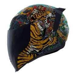 Icon Airflite Edo MIPS Kapalı Motosiklet Kaskı Siyah / Mavi / Gri / Turuncu - ICON
